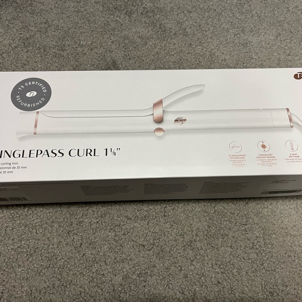 T3 SinglePass Curl 1.25" Curling Iron - White